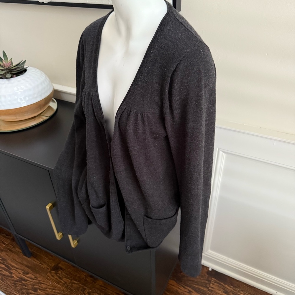 Talbots Gray Cardigan Sweater‎ Classic Knit